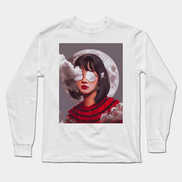 Moon girl Long Sleeve T-Shirt by ElenaM